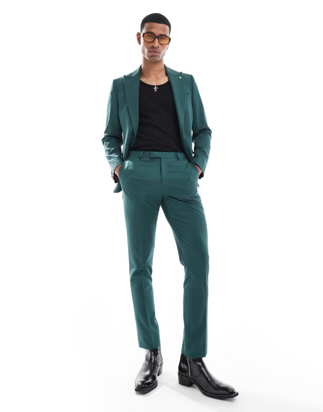 Twisted Tailor - suit trousers dark green