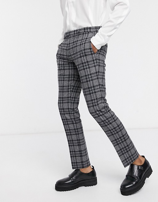 Twisted Tailor suit trousers in grey check