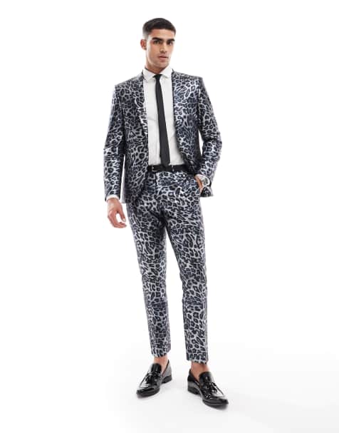 Twisted Tailor suit trousers in mono leopard co-ord - view 1