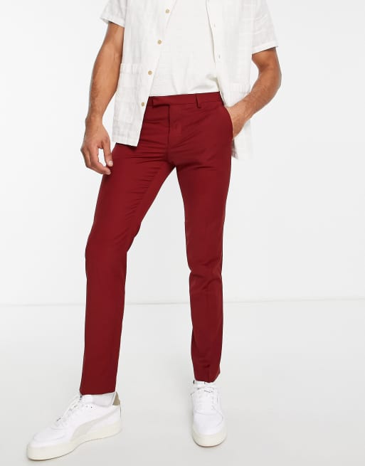 Twisted Tailor suit trousers in rust brown