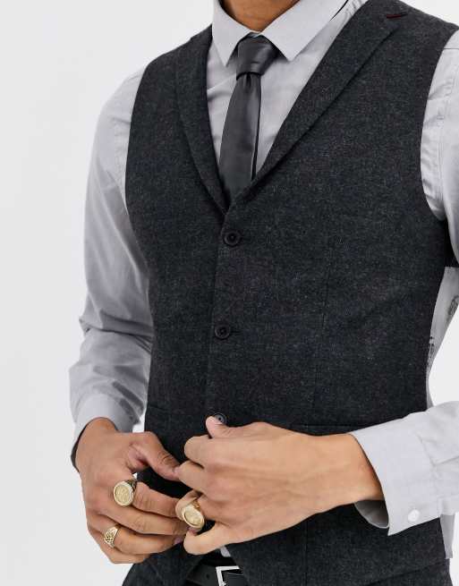 Dark gray suit on sale vest