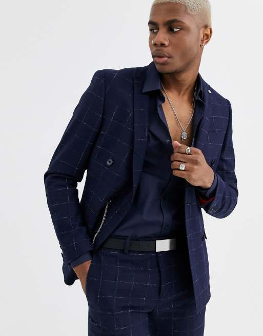 Twisted Tailor super skinny double breasted suit in check, 2 of 2