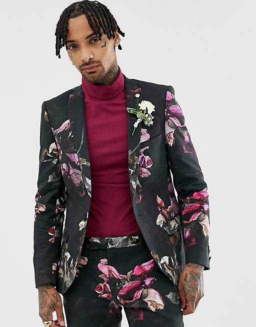 Twisted Tailor super skinny suit jacket in floral print | ASOS