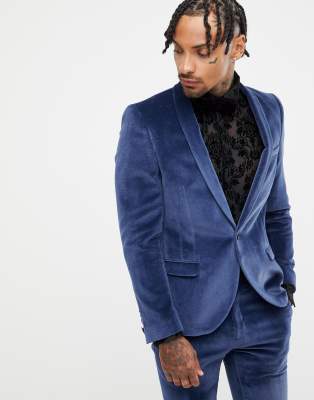 navy velvet suit jacket