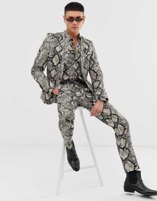 snake print jeans men