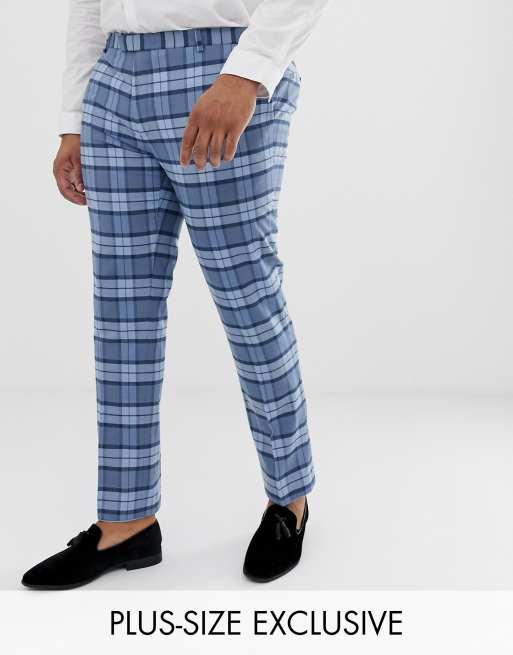 Light blue hot sale check trousers