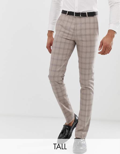 Checkered suit trousers on sale skinny