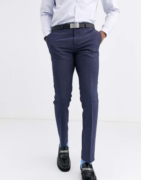 Twisted Tailor super skinny suit trousers with blue fleck - view 1