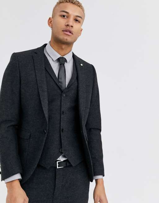 Twisted Tailor – Superenge Jeans mit aufgesetzten Taschen in Dunkelgrau, 2 von 4