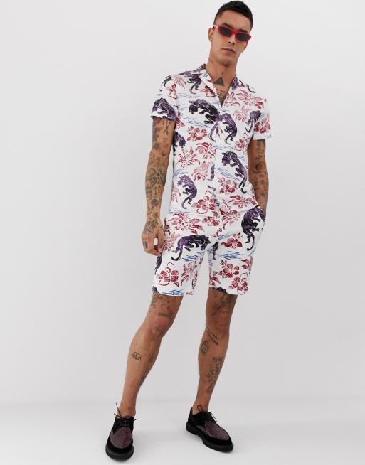 Twisted Tailor - Superskinny combi-set met panterprint in wit, 2 van 3