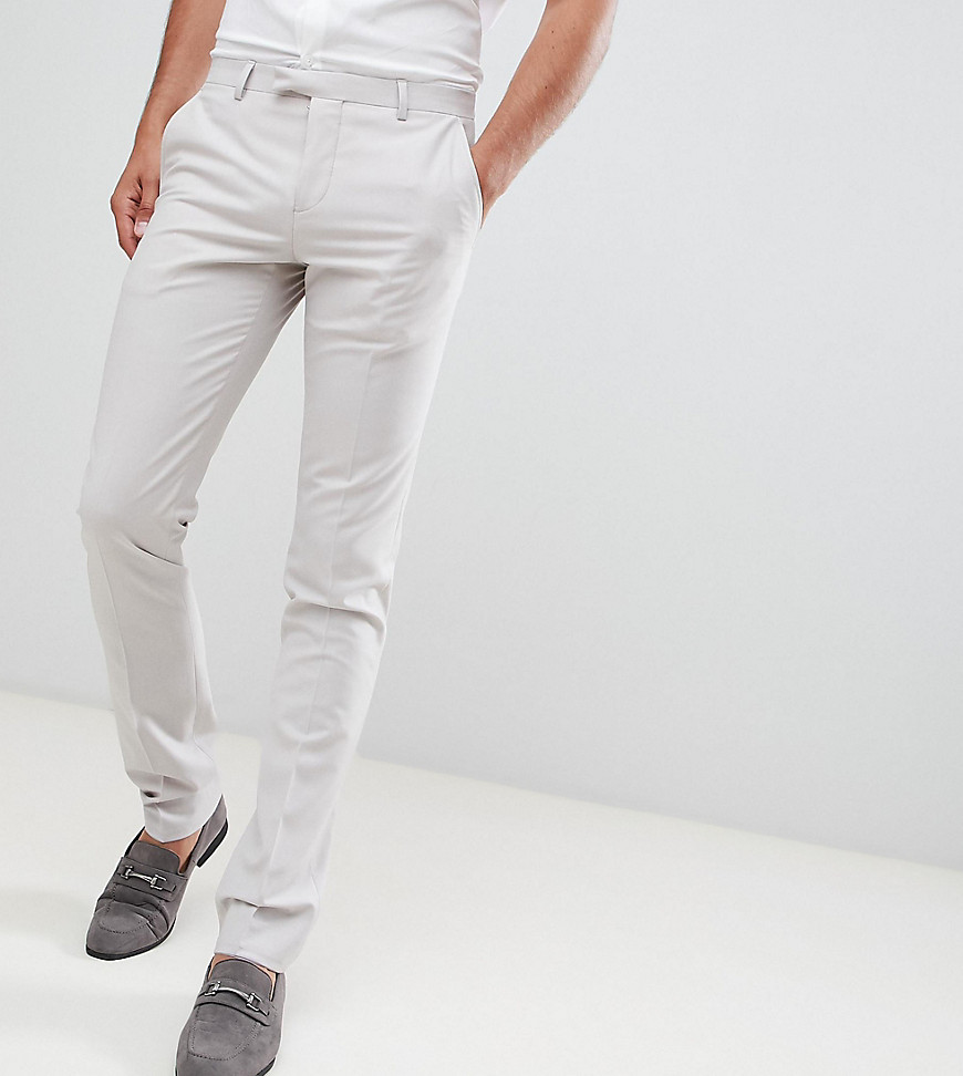 Twisted Tailor - Tall - Bruiloft - Superskinny pantalon in grijs-Beige