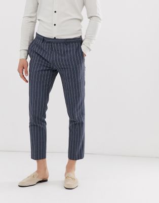 blue pinstripe pants