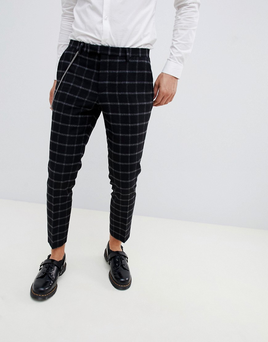 Twisted Tailor - tapered fit bukser med sorte tern