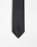[Twisted Tailor] Twisted Tailor tie in black and silver-Multi One Size Black Silver