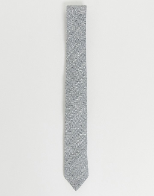 Twisted Tailor tie in herringbone grey