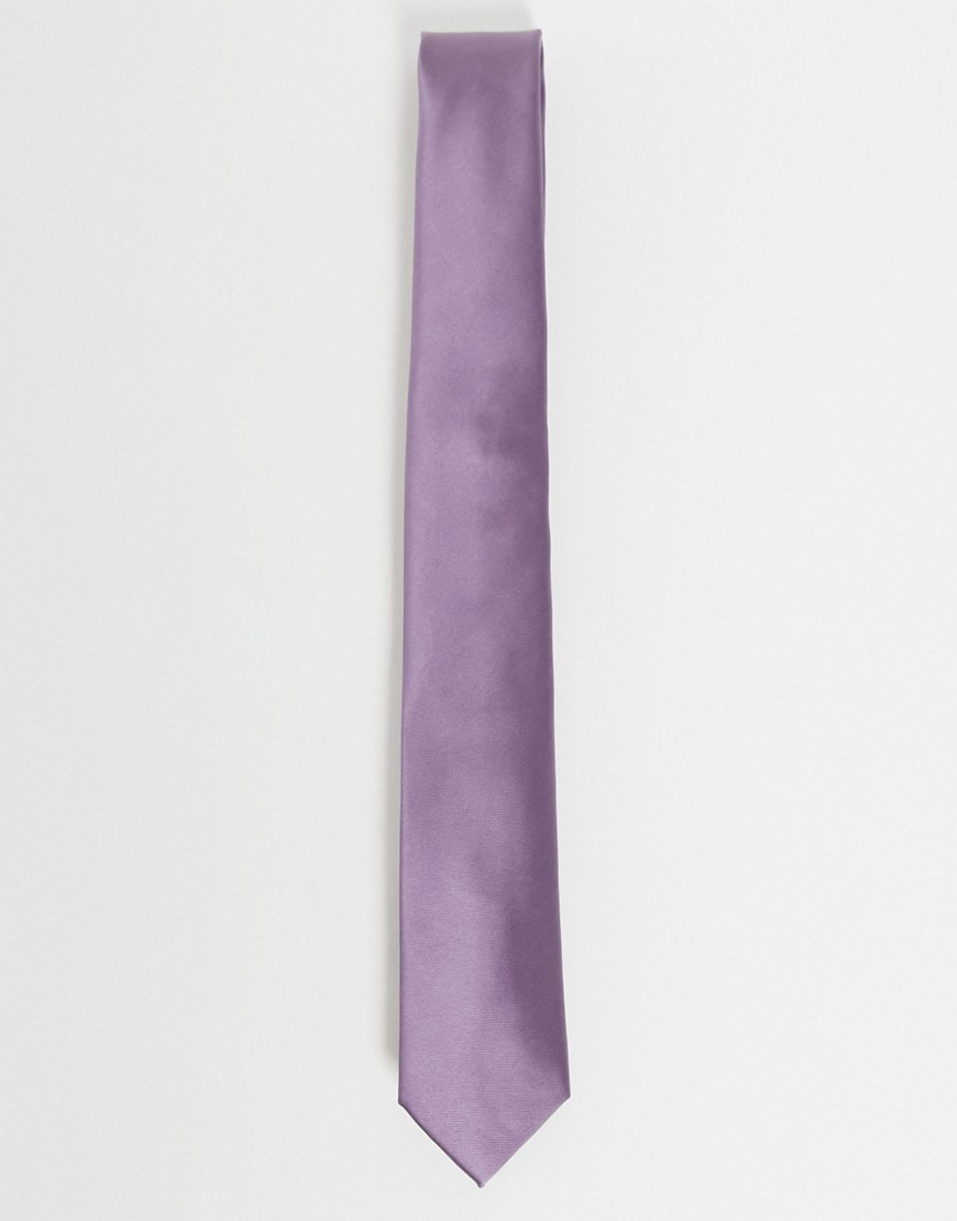 Twisted Tailor tie in mauve satin-Purple