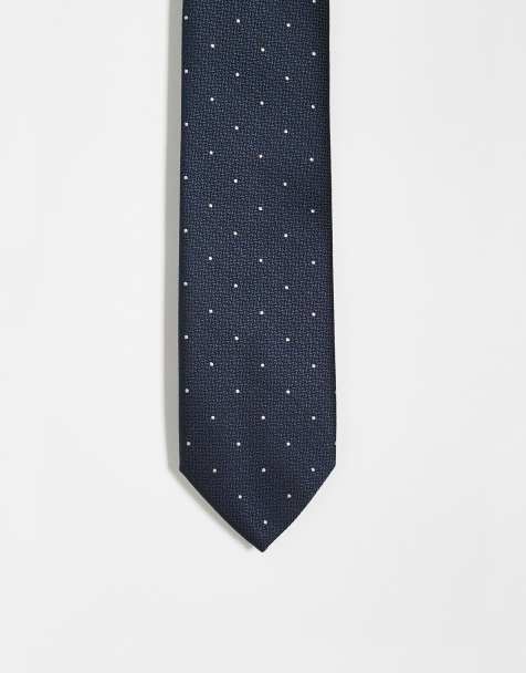 Twisted Tailor tie in navy and silver - view 1