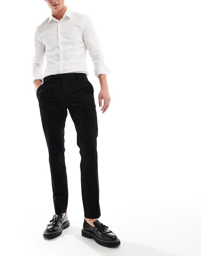 Twisted Tailor - torrace suit trousers in black