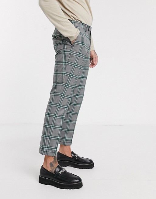 Twisted Tailor trousers in green and black check