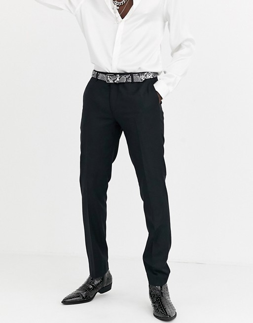 Twisted Tailor tuxedo trousers in black