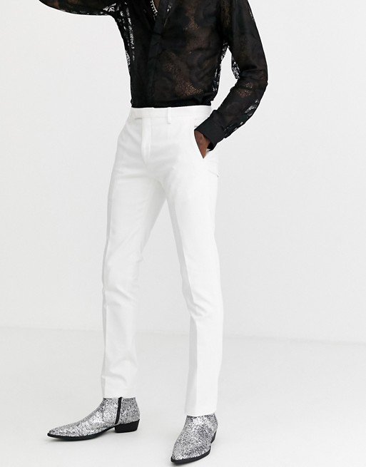 Twisted Tailor tuxedo trousers in white