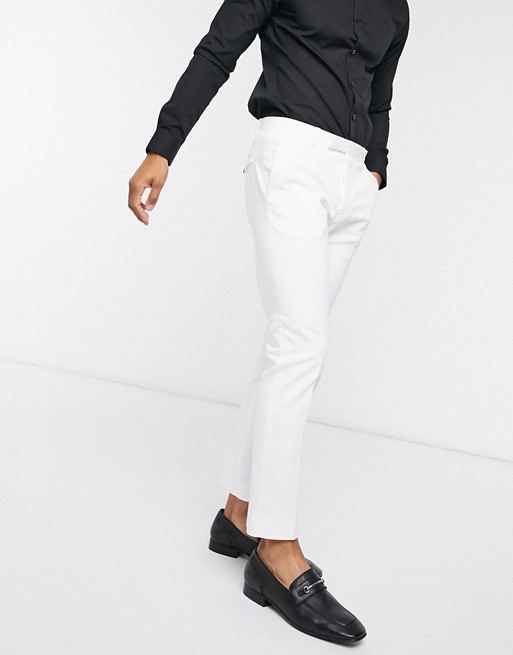 Twisted Tailor tuxedo trousers in white