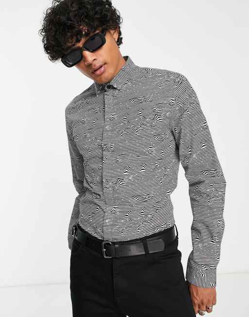 Collared Neck Half Sleeve Twisted Shirt - White / S