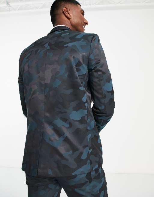 Mens camo hot sale blazer jacket