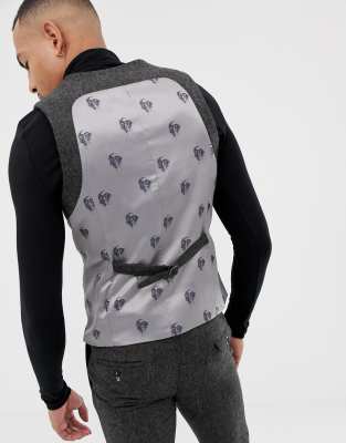 Tweed Donegal Twisted En TailorVeston Super Anthracite Ajusté K1FclJT