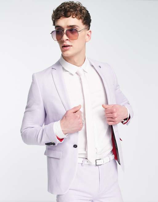 Twisted Tailor - Wair - Skinny Fit-habitjakke i lyslilla