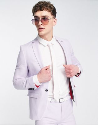 Twisted Tailor wair skinny fit suit jacket in light purple