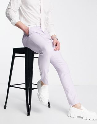 Twisted Tailor wair skinny fit suit pants in light purple - ASOS Price Checker