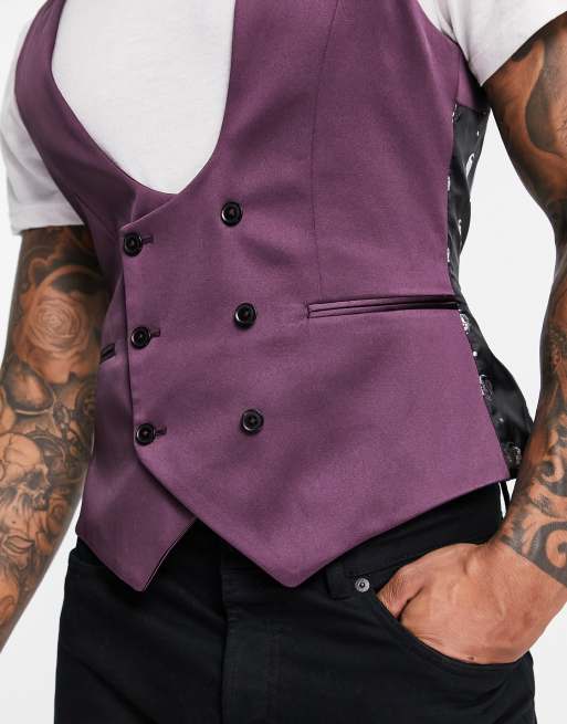 Purple 2025 waistcoat mens