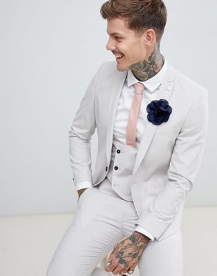 Twisted Tailor wedding super skinny suit jacket in grey | ASOS