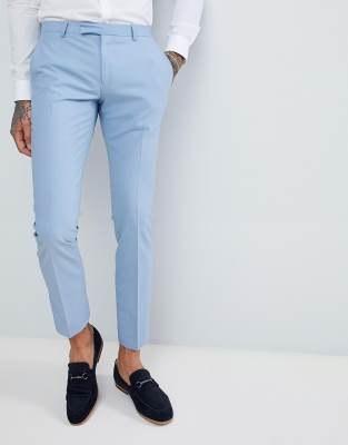 blue skinny dress pants