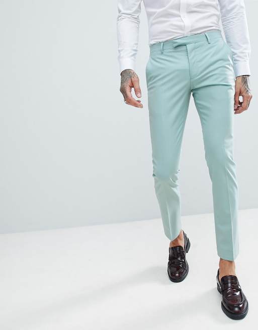 Twisted Tailor Wedding Super Skinny Suit in Light Green, 3 of 3