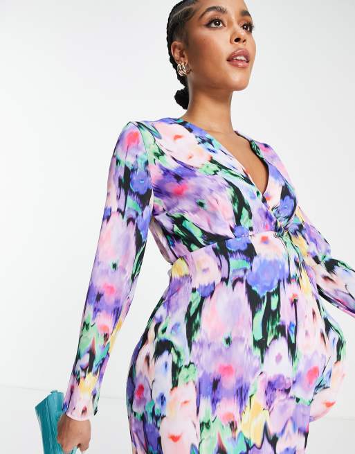 Twisted Wunder Maternity - Wikkeljurk met print in blauw, 2 van 4