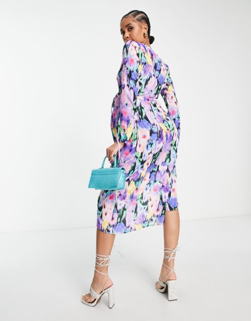 Twisted Wunder Maternity - Wikkeljurk met print in blauw, 3 van 4