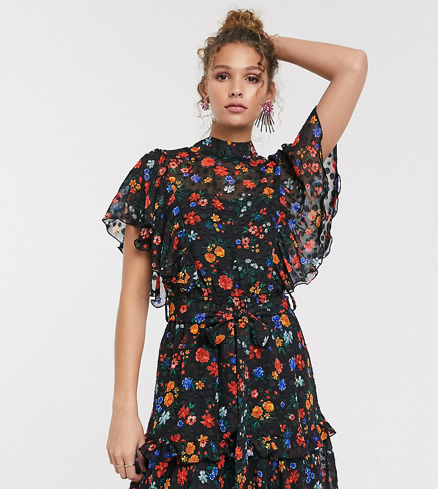 Twisted Wunder - Mini-jurk met ruches en felle bloemenprint-Multi