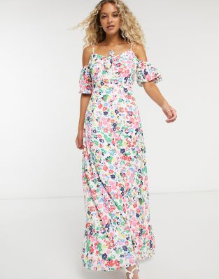 off shoulder maxi dress casual