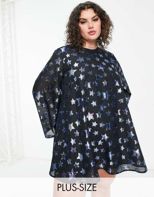 Plus size shop star print dress