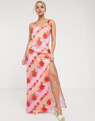 robe longue fleurie fine bretelle