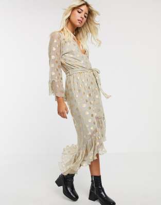 sheer wrap maxi dress