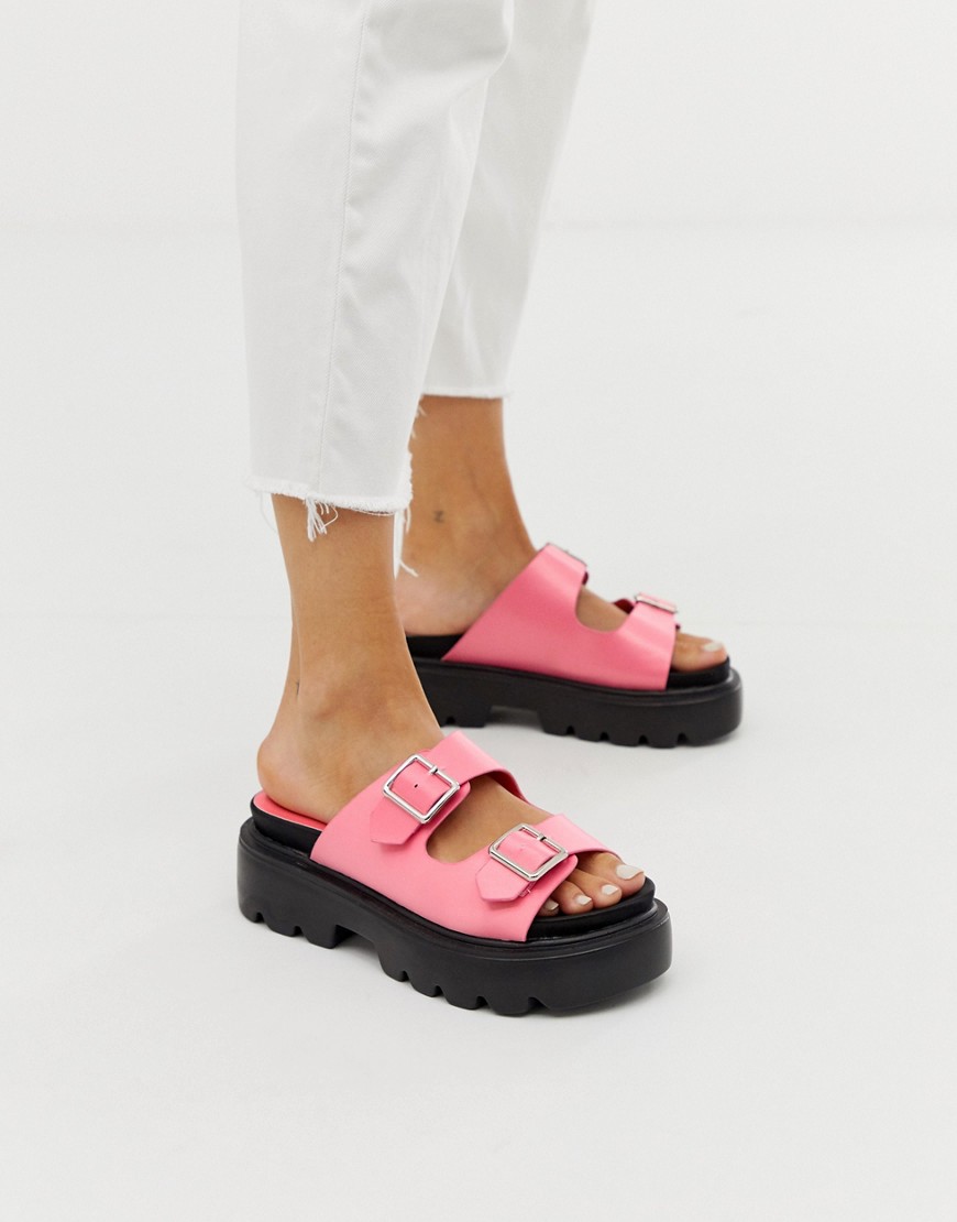 Tykke sandaler med dobbelt spænde fra Park Lane-Pink