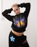 [Tyler McGillivary] Tyler McGillivary flower bloom print hoodie in black (part of a set) 10 BLACK