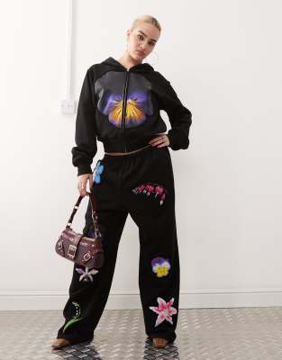Tyler Mcgillivary Flower Bloom Print Hoodie N Black - Part Of A Set In Black