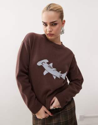 hammerhead shark sweater in brown