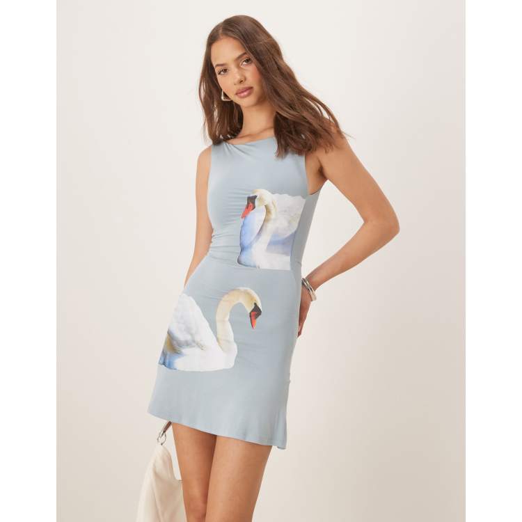 knee length dresses for ladies Elizabeth Embellished Sweater-Charcoal Melange Swans main image 1