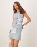 [Tyler McGillivary] Tyler Mcgillivary swan mini dress in slate grey 16 Slate