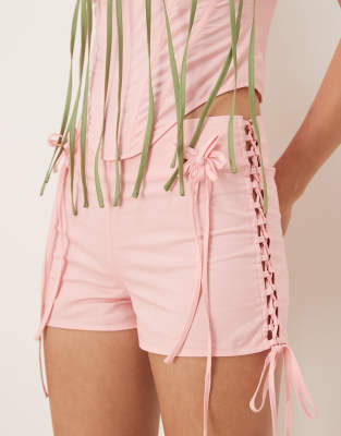 Tyler Mcgillivary Sylvia Ribbon Detail Mini Shorts